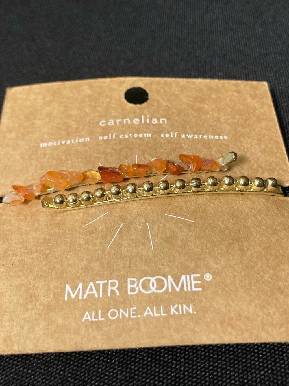 ⭐️ Matr Boomie Carnelian Crystals Indali Bobbie Pins Set Of 2